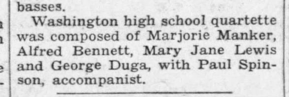 Bennett Alfred 19371222 East Chicago Washington Quartet With Mary Jane Lewis